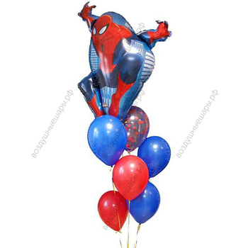 Мини-букет из гелиевых шаров Спайдермен (Человек-паук)