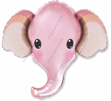 Шар с гелием  Розовый слон, голова, 89 см.